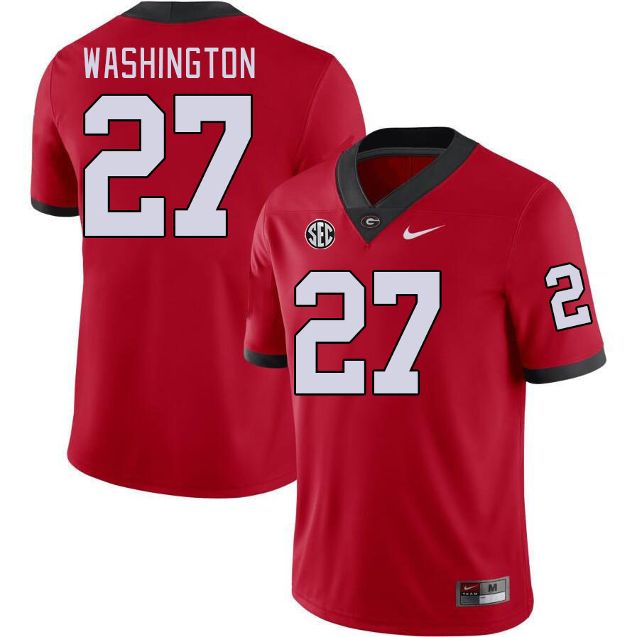Georgia Bulldogs #27 C.J. Washington College Football Jerseys Stitched-Red